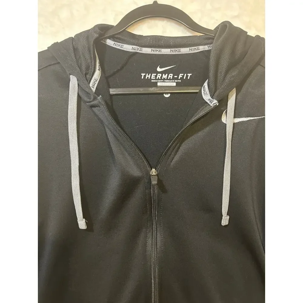 Nike Therma-FIT‎ Full Zip Hoodie Men's XL Black Athletic Sweatshirt